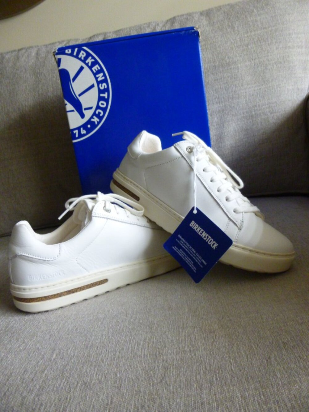 Womens BIRKENSTOCK 'Bend Low' White Leather Sneakers Size 38/8 Medium - Picture 7 of 13
